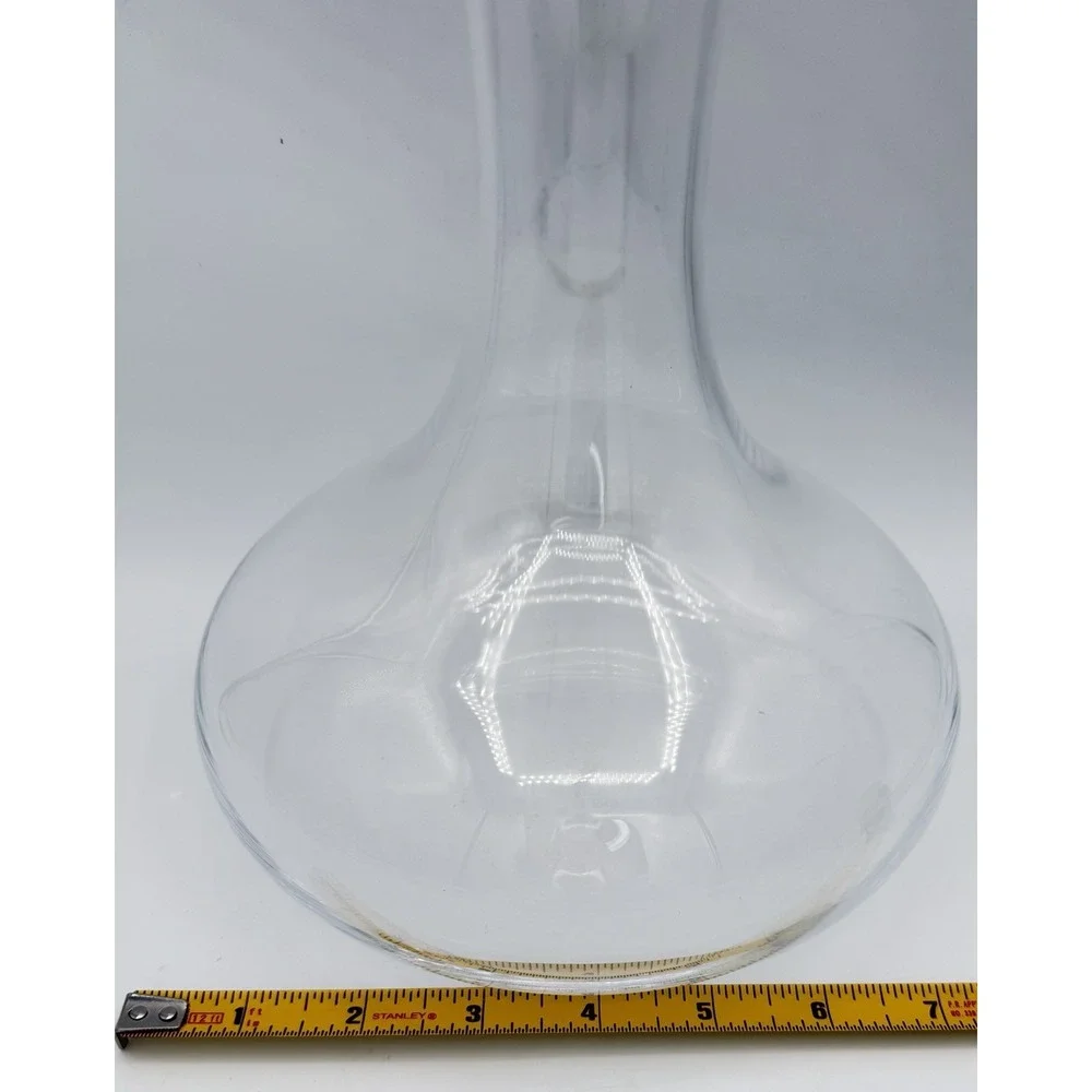 Denizli Clear Glass Wine Decanter Hand Made in Turkey 10x7.5